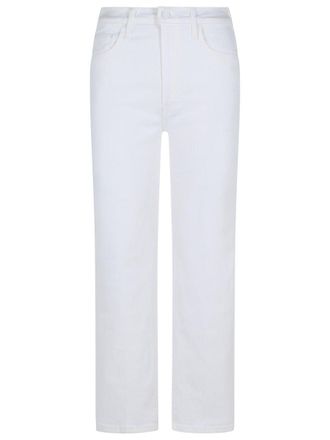 Mother The Rambler Zip Ankle White Cotton Jeans
