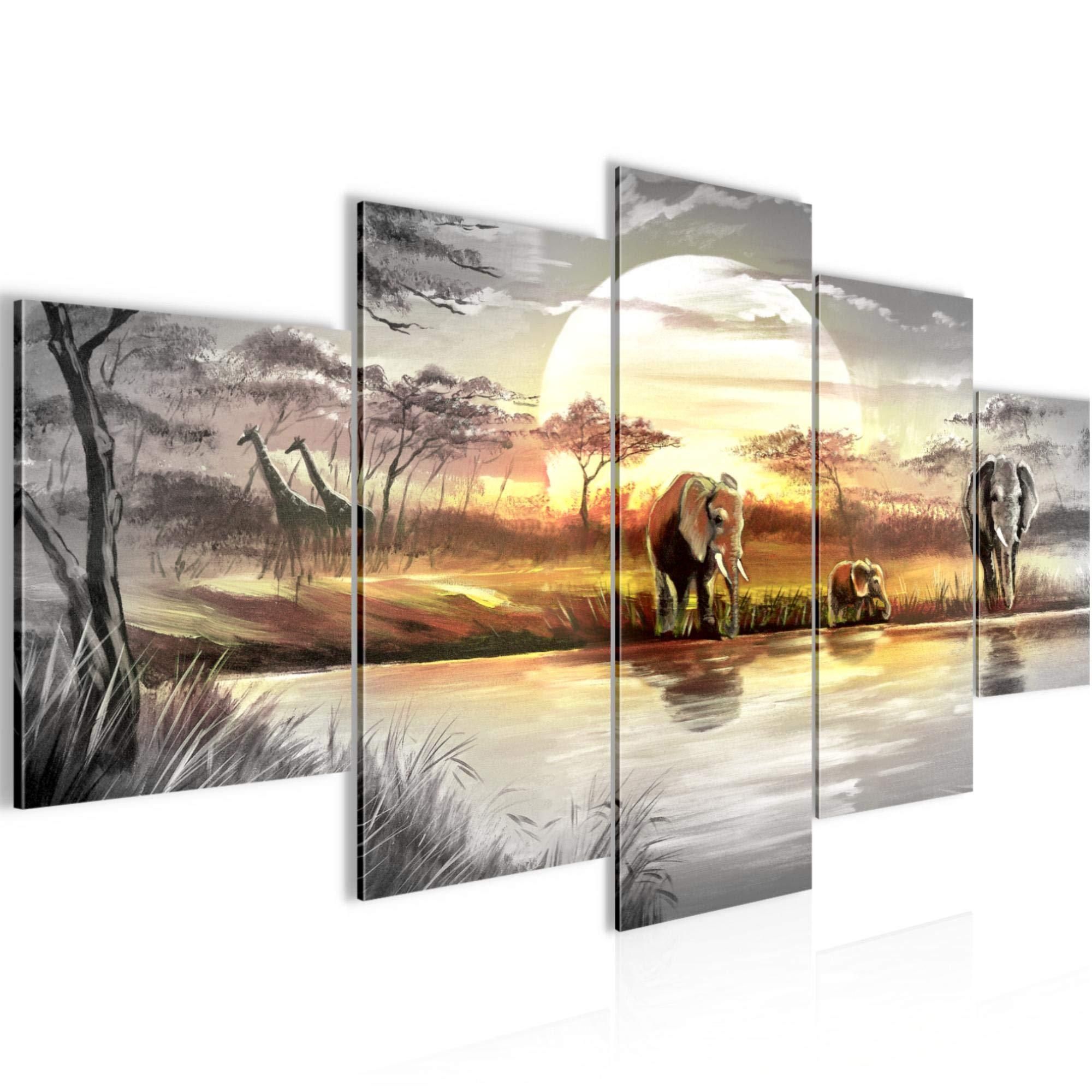 DECLINA Abstrakter Leinwand-Druck – Wandbild 120x50 Cm, Gelb, Für Wohnzimmer & Schlafzimmer