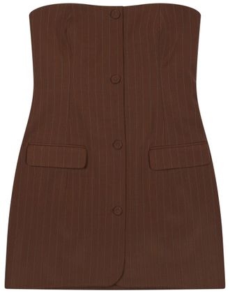 Jean Paul Gaultier Strapless Virgin Wool-Blend Mini Dress