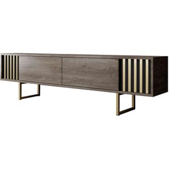 Asir Group LLC Mobili TV, tavolo TV, credenza bassa Stand Noce Gold
