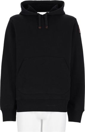 Parajumpers Black Hooded Cotton-Blend Kangaroo Pocket Sweatshirt