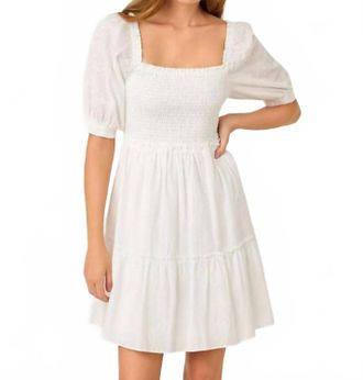 Lilly Pulitzer Womens Hadly Short Sleeve Smocked Dress In White