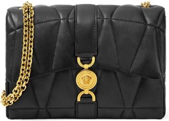 Versace Black Red Kleio quilted shoulder bag
