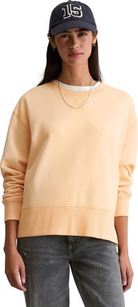 Marc O'Polo Denim Sweatshirt MARC OPOLO DENIM, Damen, Gr. M, bleached apricot, Sweatware, Obermaterial: 90% Baumwolle, 10% Polyester, unifarben, relaxed fit taillenbede