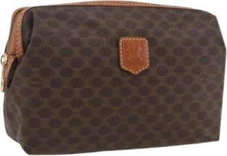Celine Pre-owned Clutches, female, Brown, Size: ONE SIZE Pre-owned Macadam Canvas Pouch