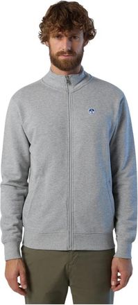 North Sails Basic Full Zip Sweatshirt - Heren - Vesten met rits - Grijs - L - Katoen - Hoodies & sweatvesten