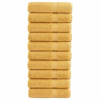 Berkfield Home Premium Bath Towels SOLUND 10pcs Gold 100x150cm 600gsm