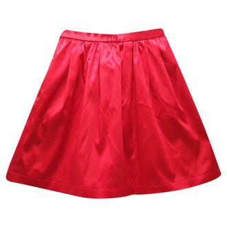 Msgm Mini A-Line Skirt in Red Acetate