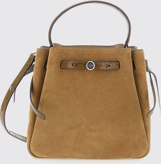 Tory Burch Mini borsa a secchiello Romy in pelle scamosciata con logo Double T