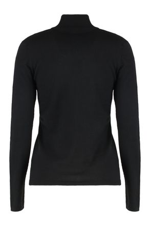 Max Mara Womens Cashmere Long-Sleeved High Collar Top Black Knitwear Sweater
