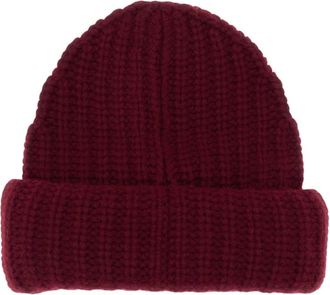Lisa Yang Chunky Ribbed Cashmere Beanie - Dames - Hoeden - Rood - S - Kasjmier - Accessoires