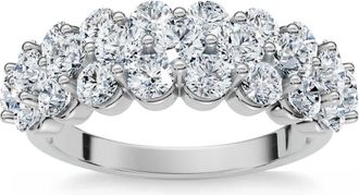 Pompeii3 2 Ct Diamond Wedding Wide Anniversary Ring 10k White Gold