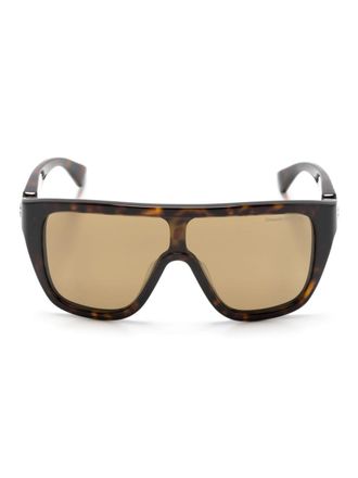 Alexander McQueen Eyewear Zonnebril met schild montuur - Bruin