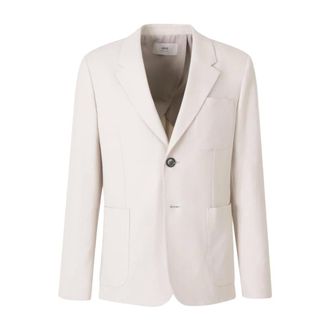 Ami Beige Button Jacket with Patch Pockets