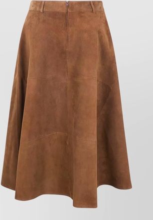 Semicouture suede skirt a line cut belt loops