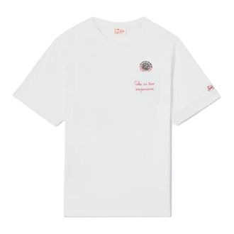 MC2 Saint Barth T-Shirts, male, White, Size: 2XL Austin Cotton Front Pocket T-Shirt