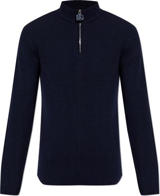Dolce & Gabbana Wollen trui - Heren - Coltruien - Blauw - L - Wol - Truien & Vesten