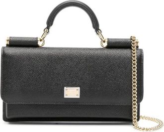 Dolce & Gabbana Zwarte Iguana-Print Leren Tas - Dames - Handtassen - Zwart - ONE Size - Tassen