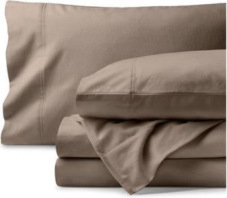 Bare Home 100% Organic Cotton Flannel Sheet Set in Taupe at Nordstrom, Size Twin X-Long