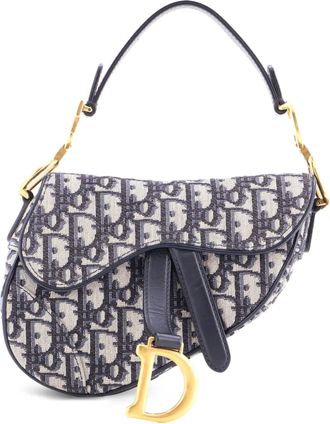 Dior Saddle Handbag Oblique Canvas Mini shoulder bag - Blauw