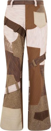 Moschino Patchwork Palazzo Broek - Heren - Wijde Broeken - Veelkleurig - M - Wol - Broeken