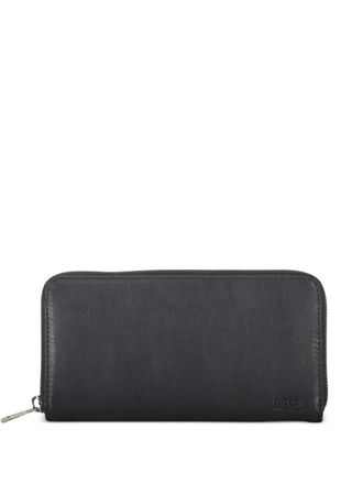 Diesel zip leather wallet - Black