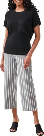 Tribal Pull On Crop With Button Tab Pants In Black-0002