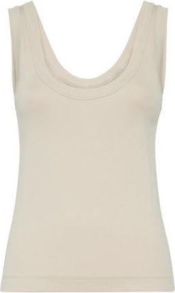 Brunello Cucinelli Ribbed jersey top in Cool Beige at Nordstrom, Size Xx-Small Eu