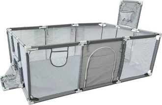 OEM Parque Infantil Seguro, Estructura De Malla Resistente, F&aacute;cil Montaje, Gris Claro, 2 Puertas
