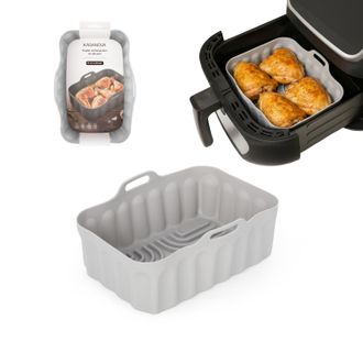 KASANOVA Teglia 21x14 cm silicone per friggitrice ad aria grigia