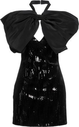 Redemption chenille, satin & sequin bow mini dress Size M