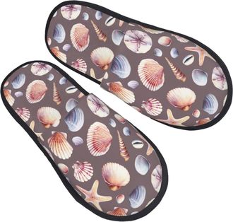 Generic Slipper Conch Starfish Shell Breathable Slippers Lightweight Cotton Slipper For Ladies Spa Travel L