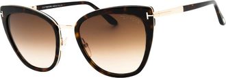 Tom Ford Womens Tom Ford Simona Shiny Dark Havana Sunglasses - Size: ONE size