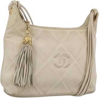 Chanel Pre-owned Vintage Schoudertas - Dames - Vintage Schoudertas - Beige - ONE Size - Leer - Vintage