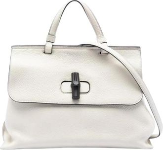 Gucci Pre-owned Daily Satchel - Dames - Vintage Handtas - Wit - ONE Size - Leer - Vintage