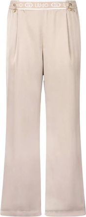 Liu Jo Wide Trousers, female, Beige, Size: L Pantaloni in raso