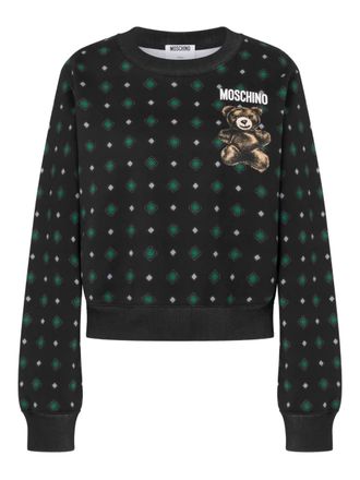 Moschino bear-print long-sleeve sweatshirt - Black