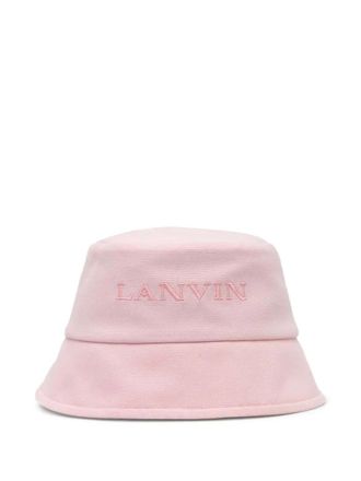 Lanvin logo-embroidered bucket hat - women - Cotton - One Size - Pink