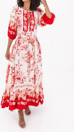 Olivaceous Teresa Floral Maxi Dress In Orange Multi