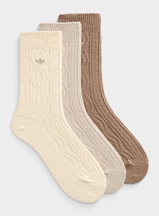 adidas Mens Ultra-soft twisted cable socks 3-pack