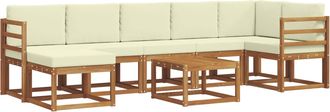 vidaXL Conjunto De Sof&aacute;s De Exterior 8 Uds. Natural Y Crema Vidaxl