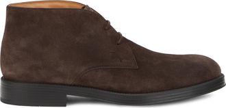 Tod's Mens Ankle Boots Dark Brown Suede Calf Skin
