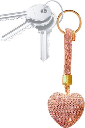 Generic Sparkly Heart Keychain Cute Key Chain | Stylish Sparkling Key Ring Pendant Bag Keychain Charm for Girls