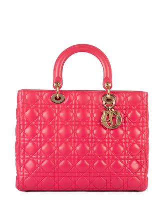 Dior Lady Dior cannage-leather handbag - women - Leather - One Size - Pink
