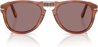 Persol Havana PO0714SM Steve McQueen Acetate Pilot Sunglasses