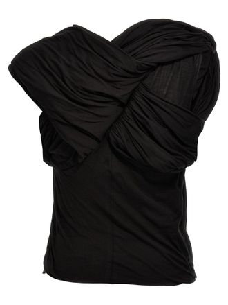 Rick Owens Womens Black Cotton Tank Tops