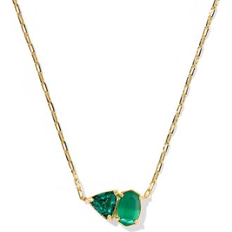 Kendra Scott Tatum Pendant Necklace in Gold Dark Green Mix at Nordstrom