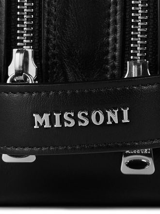 Missoni Womens Logo-Jacquard Clutch Black Leather