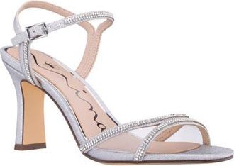 Nina Adela Ankle Strap Sandal in Silver at Nordstrom, Size 9.5
