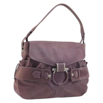 Ferragamo Pre-owned Shoulder Bag - Dames - Pre-owned - Paars - Maat: ONE Size Leer